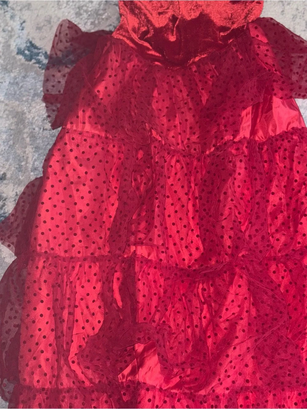 Lydia Deets Beetlejuice Red Layered Ruffle Girls Halloween Costume Dress